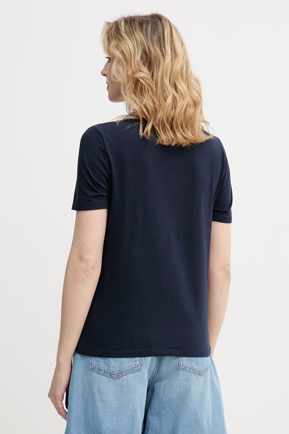 United Colors of Benetton t-shirt damski bawełniany z elastanem 3ECMD10C7 granatowy SS26