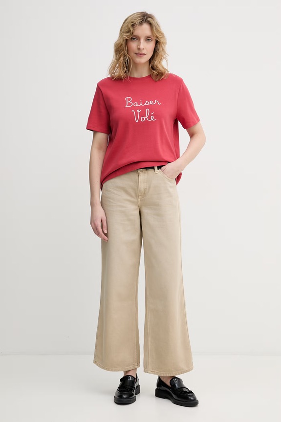 United Colors of Benetton tricou pentru femei 31NMD10C9 rosu SS26