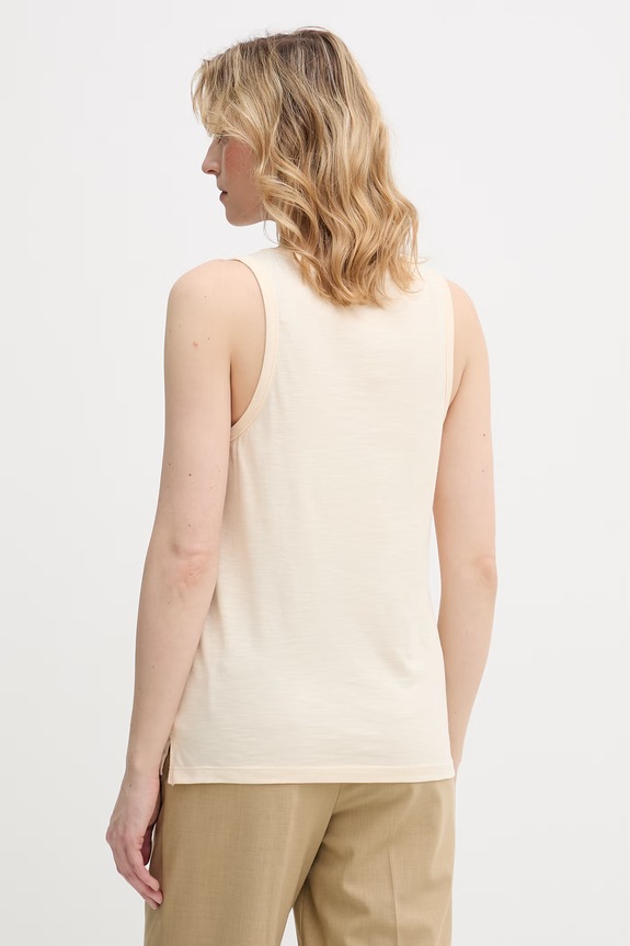 Îmbrăcăminte United Colors of Benetton top pentru femei, din bumbac 3BVXDH01A bej