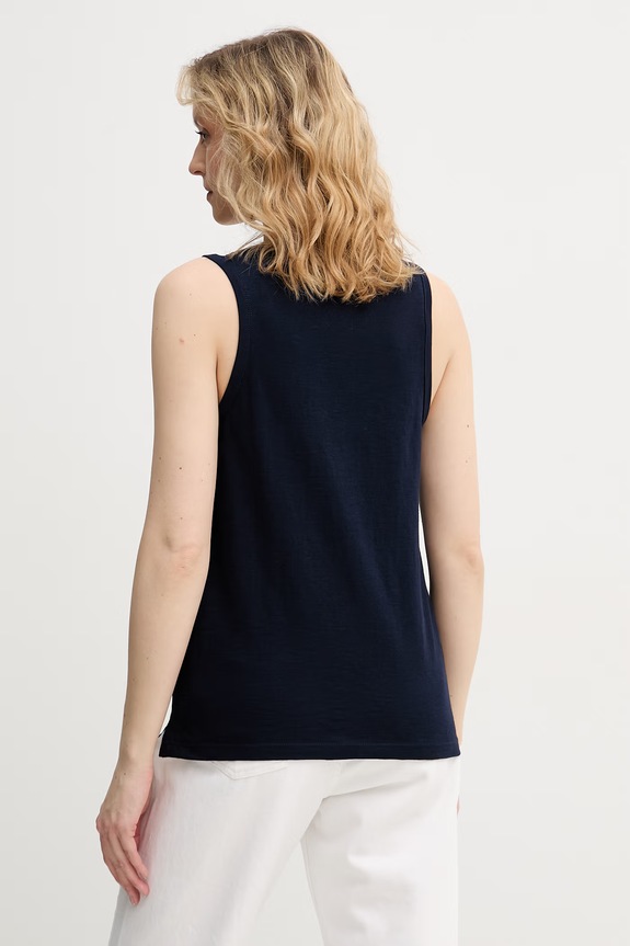 Îmbrăcăminte United Colors of Benetton top pentru femei, din bumbac 3BVXDH01A bleumarin