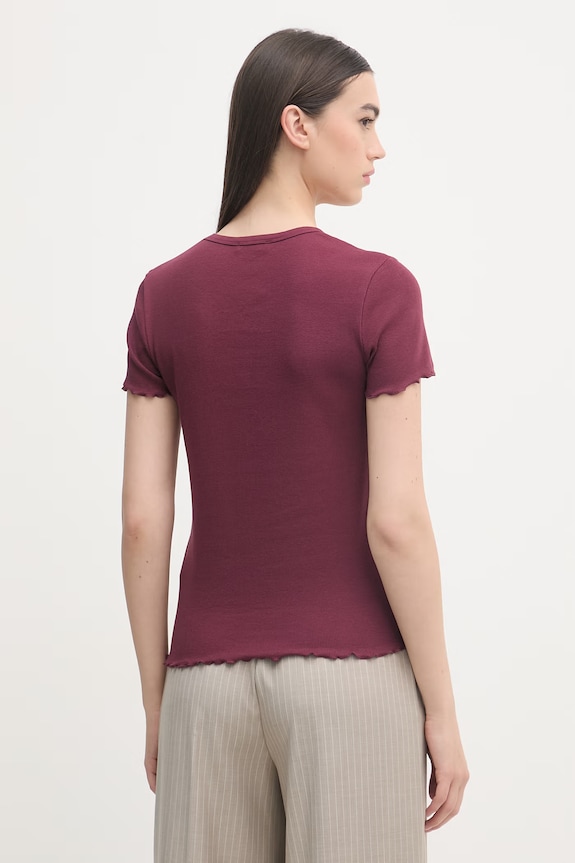 Ruházat United Colors of Benetton női pamut póló 3O4YD4028 burgundia