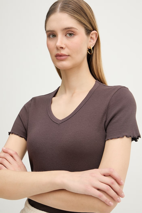 United Colors of Benetton t-shirt Γυναικείο βαμβακερό καφέ 3O4YD4028