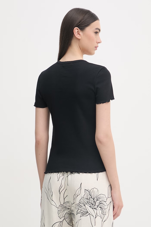 Îmbrăcăminte United Colors of Benetton tricou pentru femei, din bumbac 3O4YD4028 negru