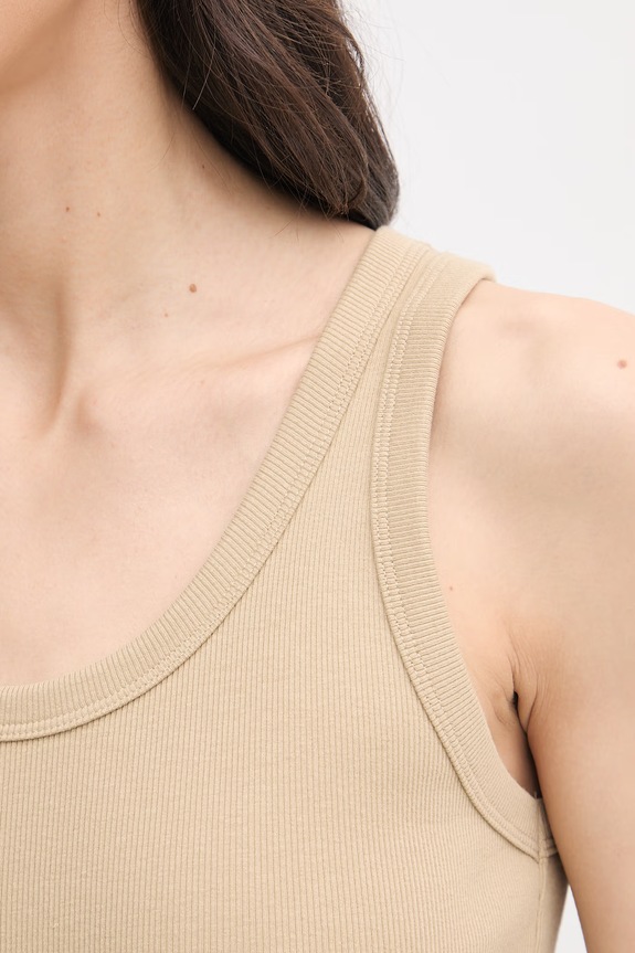 United Colors of Benetton top női pamut elasztánnal 3O4YDH01B bézs