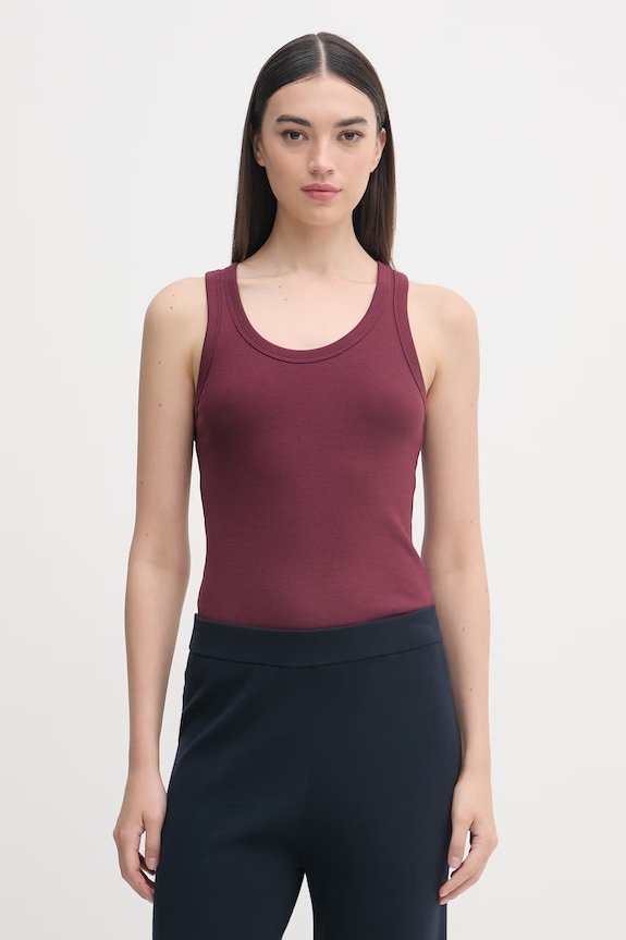 United Colors of Benetton top pentru femei, din bumbac cu elastan burgundia 3O4YDH01B