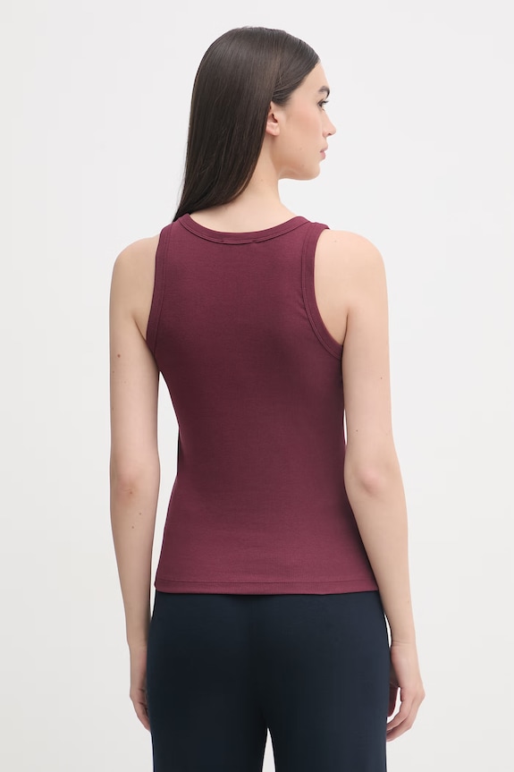 Îmbrăcăminte United Colors of Benetton top pentru femei, din bumbac cu elastan 3O4YDH01B burgundia