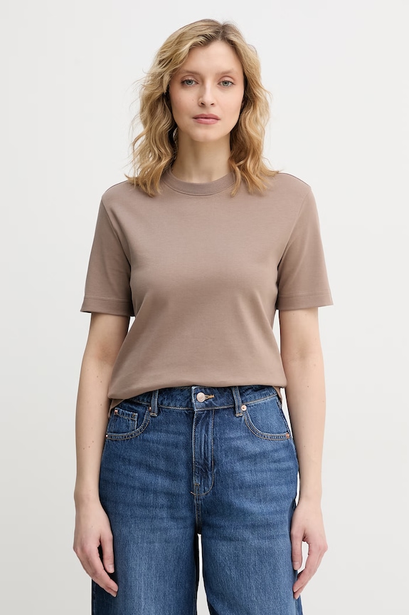United Colors of Benetton póló női pamut barna 3T5BD10CA