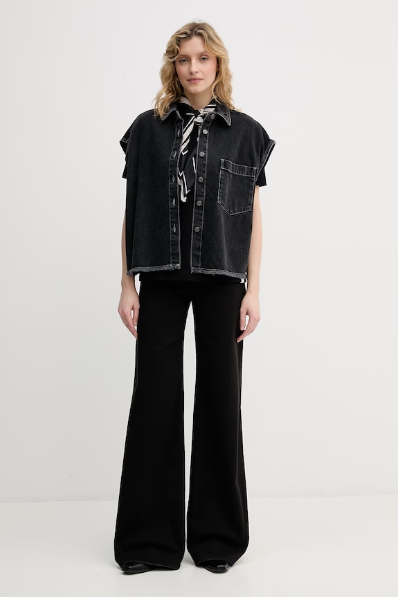 United Colors of Benetton tricou pentru femei, din bumbac 3T5BD10CA negru SS26