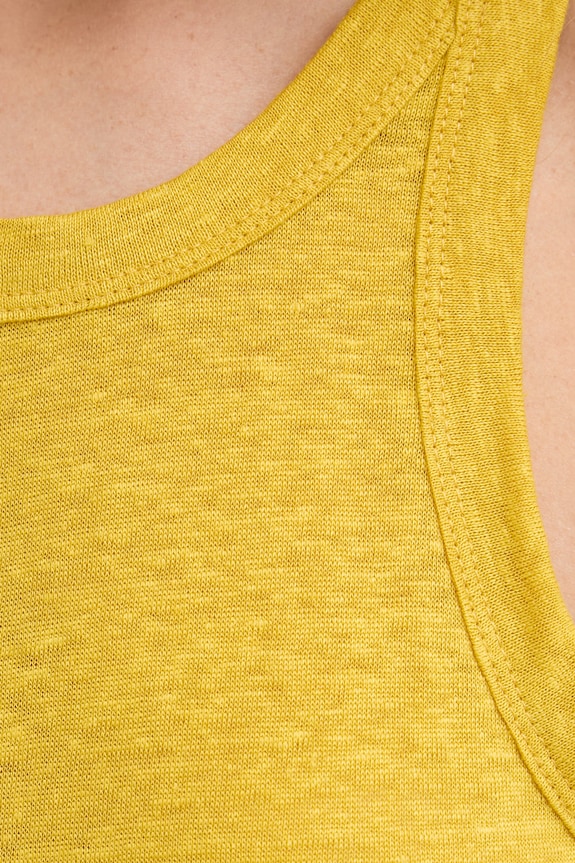 United Colors of Benetton τοπ γυναικείο λινό 3TKEEH001 κίτρινο
