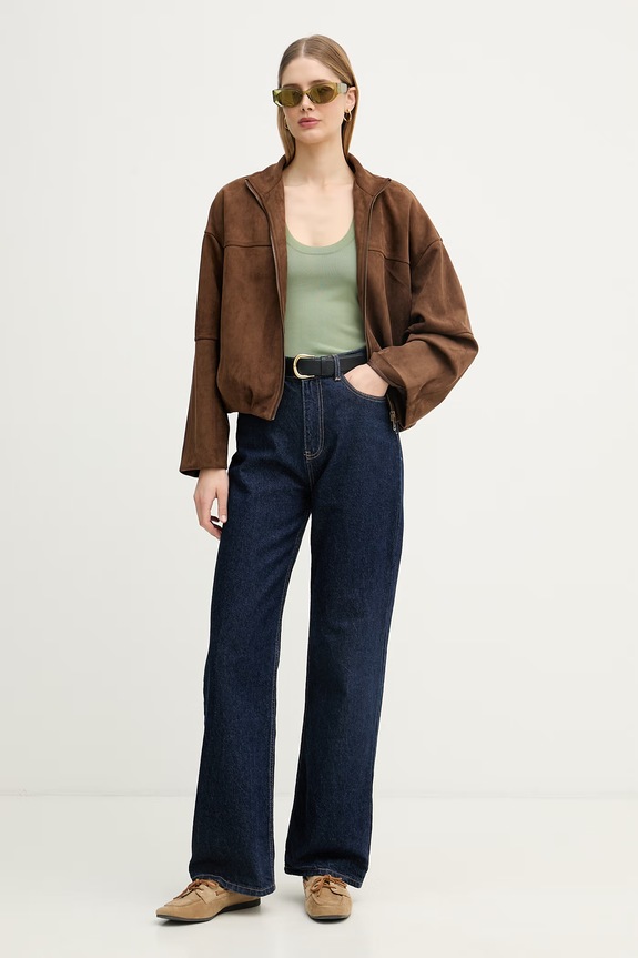 United Colors of Benetton top pentru femei, cu vâscoză 198XDH01I verde SS26
