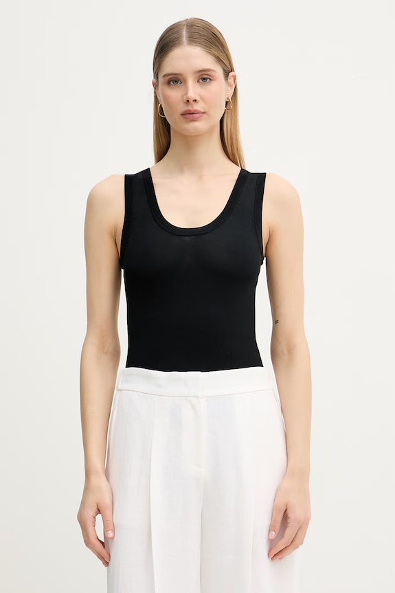 United Colors of Benetton top pentru femei, cu vâscoză negru 198XDH01I