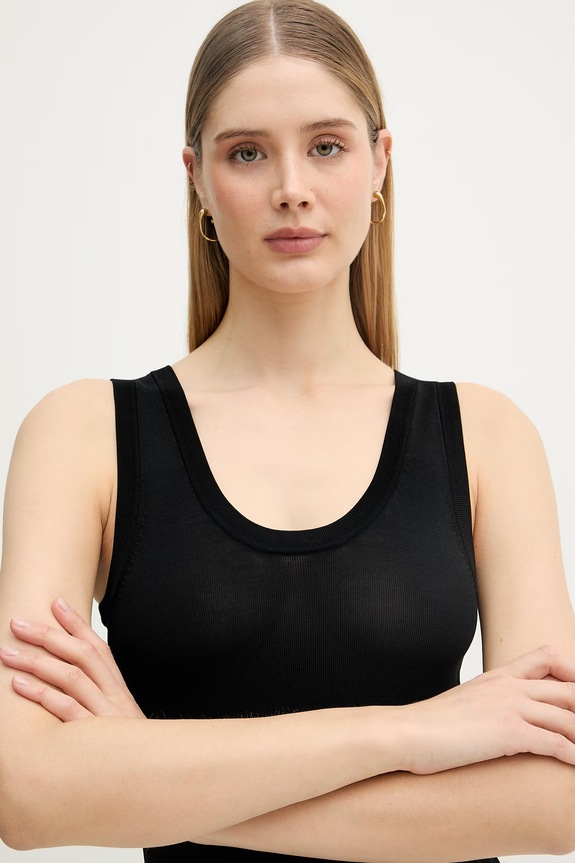 United Colors of Benetton top pentru femei, cu vâscoză negru 198XDH01I