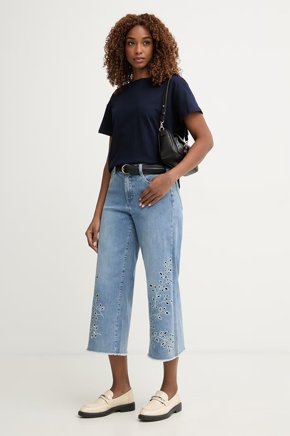 United Colors of Benetton tricou basic pentru femei, din bumbac 3096D10CP bleumarin SS26