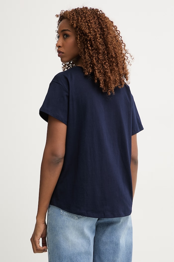 Îmbrăcăminte United Colors of Benetton tricou basic pentru femei, din bumbac 3096D10CP bleumarin