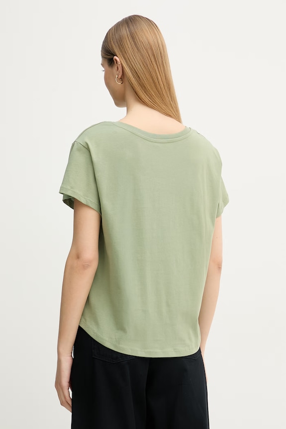 Îmbrăcăminte United Colors of Benetton tricou basic pentru femei, din bumbac 3096D10CP verde