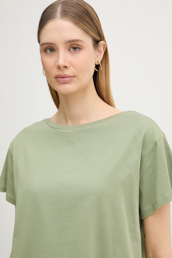 United Colors of Benetton tricou basic pentru femei, din bumbac verde 3096D10CP