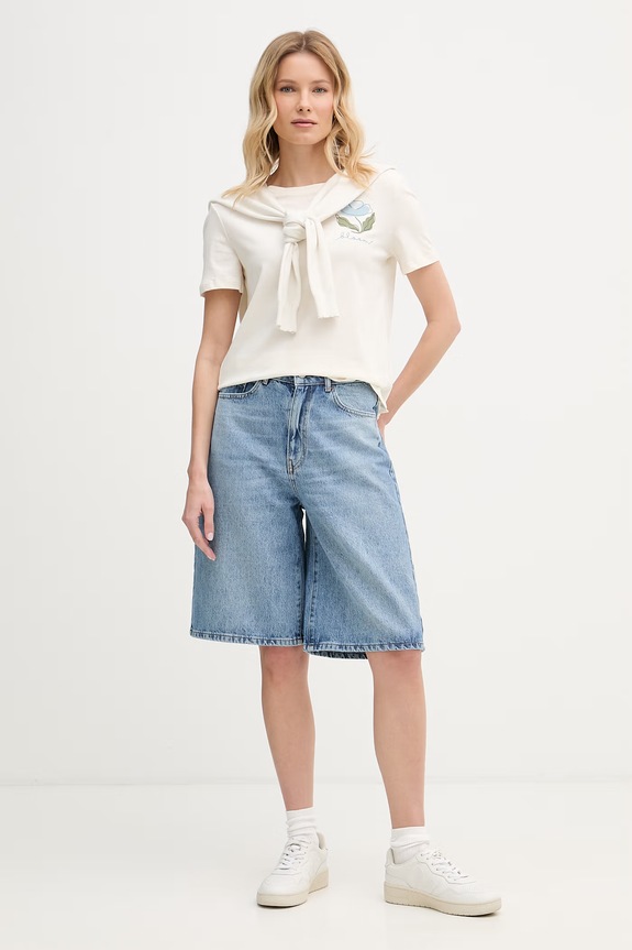 United Colors of Benetton tricou pentru femei, din bumbac 3096D10CU bej SS26