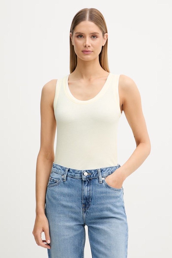 United Colors of Benetton top ženski viskozen rumena 32YDDH01C