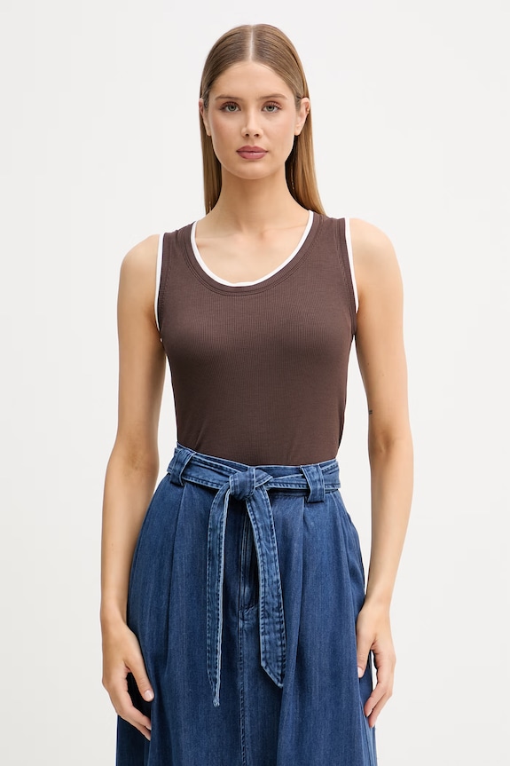 United Colors of Benetton top ženski viskozen rjava 32YDDH01C
