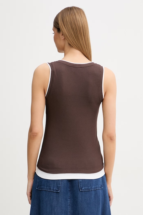 Oblačila United Colors of Benetton top ženski viskozen 32YDDH01C rjava