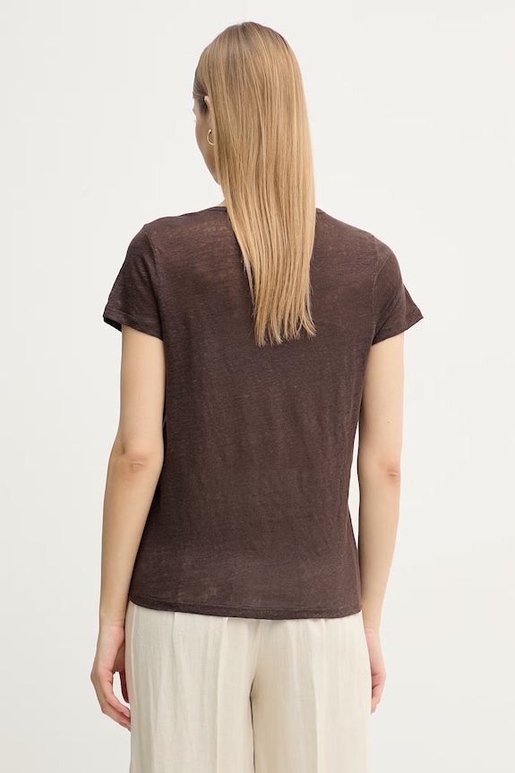 Îmbrăcăminte United Colors of Benetton tricou pentru femei, din in 3TKED10D8 maro