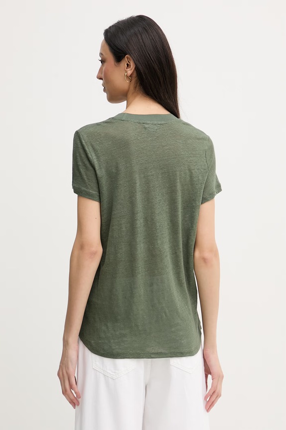 Îmbrăcăminte United Colors of Benetton tricou pentru femei, din in 3TKEE1009 verde