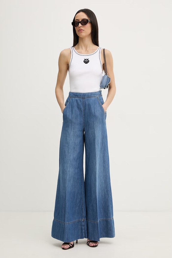 Pinko top pentru femei, din bumbac cu elastan 106816.A3AL alb SS26