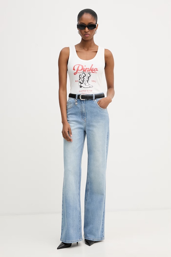 Pinko maiou pentru femei, din bumbac 106901.A3BX bej SS26