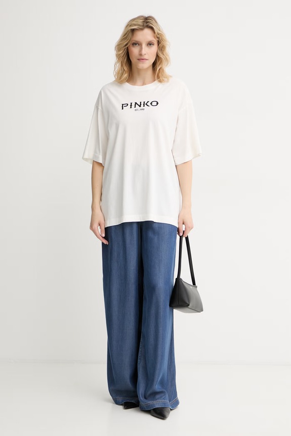Pinko tričko dámske bavlnené 106872.A3B3 béžová SS26