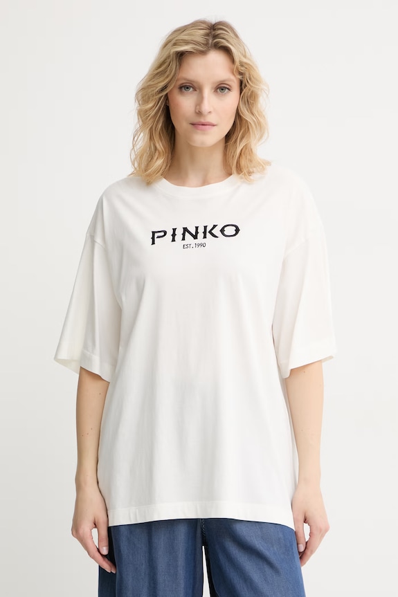 Oblečenie Pinko tričko dámske bavlnené 106872.A3B3 béžová