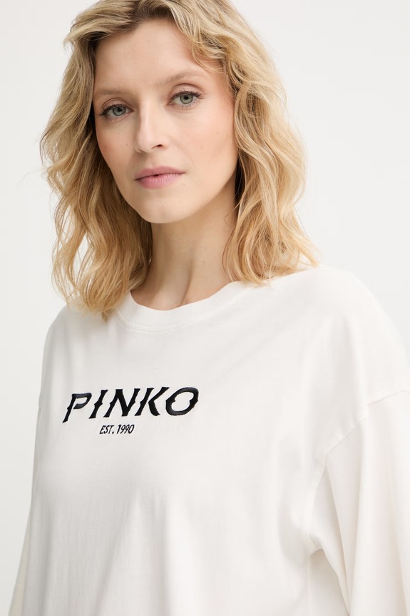 Pinko tričko dámske bavlnené béžová 106872.A3B3
