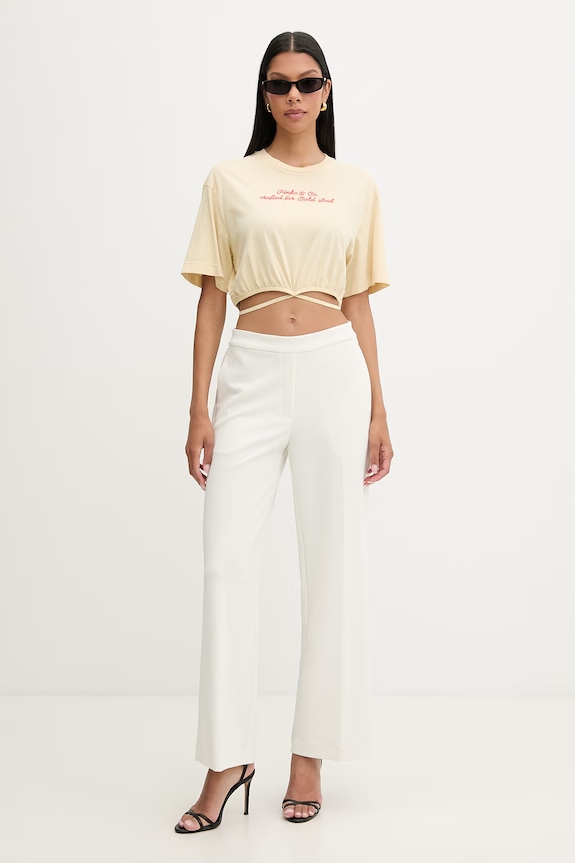 Pinko T-shirt γυναικείο βαμβακερό 106871.A3BM κίτρινο SS26