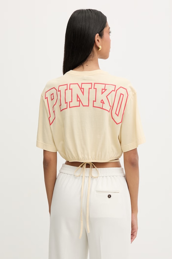 Ρούχα Pinko T-shirt γυναικείο βαμβακερό 106871.A3BM κίτρινο