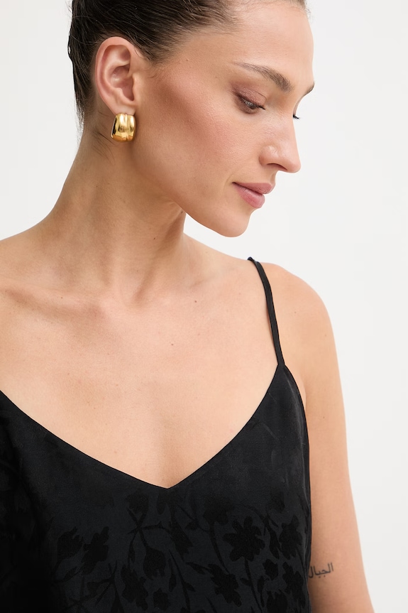 Pinko bluzka na ramiączkach damska z modalem czarny 106869.A3AN