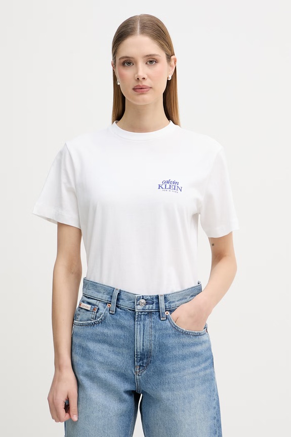 Calvin Klein Jeans majica za žene od pamuka bijela LV047F801G