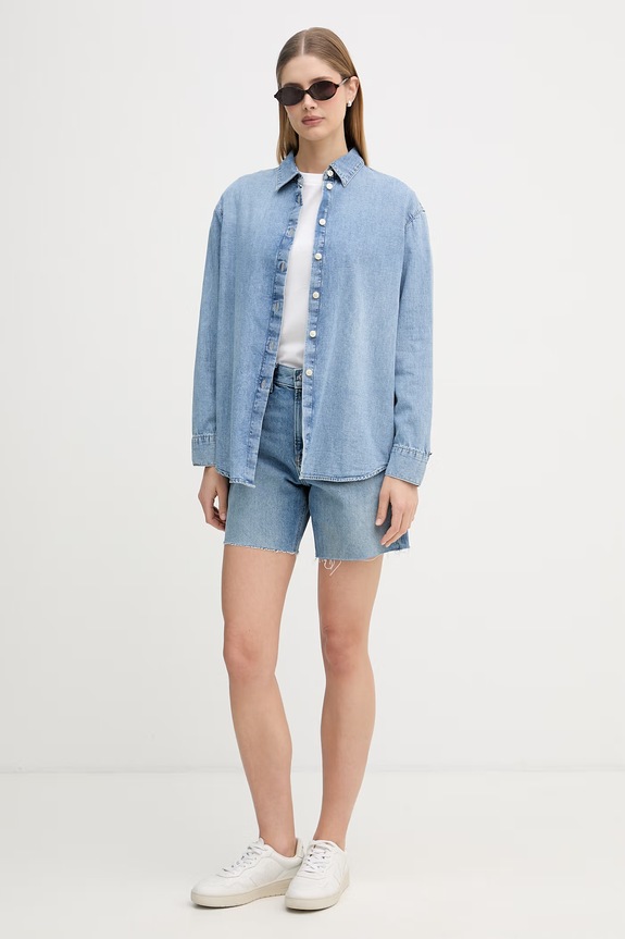 Calvin Klein Jeans majica za žene od pamuka LV047F801G bijela SS26