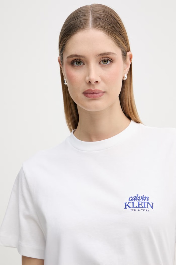 Calvin Klein Jeans majica za žene od pamuka bijela LV047F801G