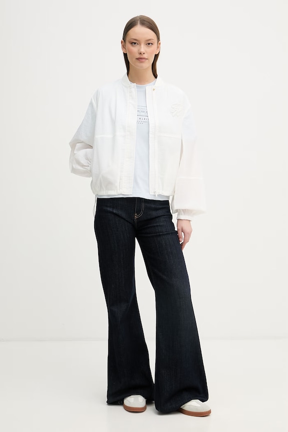 Calvin Klein Jeans tričko dámske bavlnené LV047F806G modrá SS26