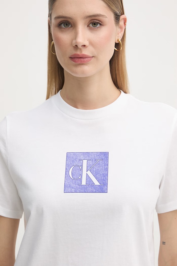 Calvin Klein Jeans t-shirt damski bawełniany biały LV047F819G