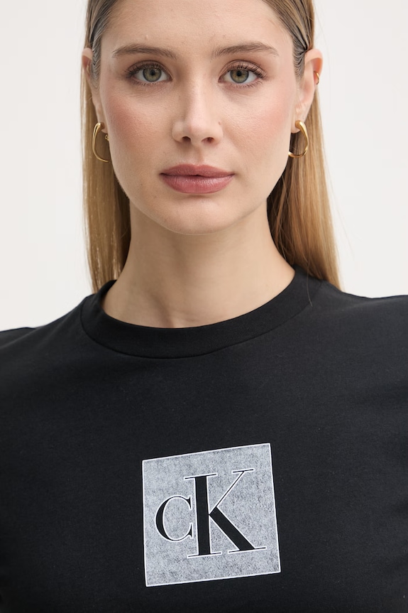 Calvin Klein Jeans t-shirt damski bawełniany czarny LV047F819G
