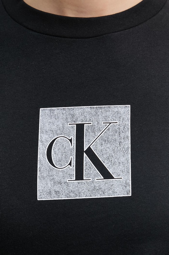 Calvin Klein Jeans t-shirt damski bawełniany LV047F819G czarny