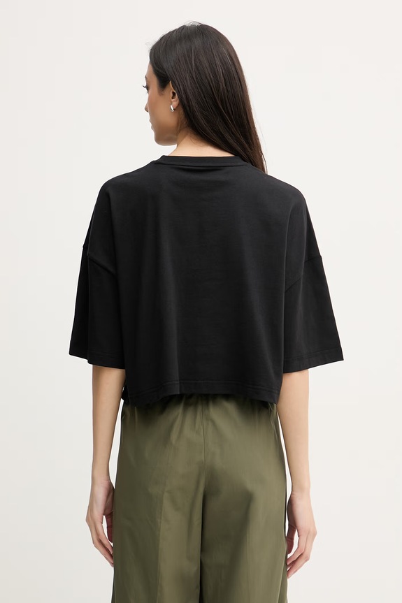 Oblečenie Calvin Klein Jeans crop top dámsky bavlnený LV047F828G čierna