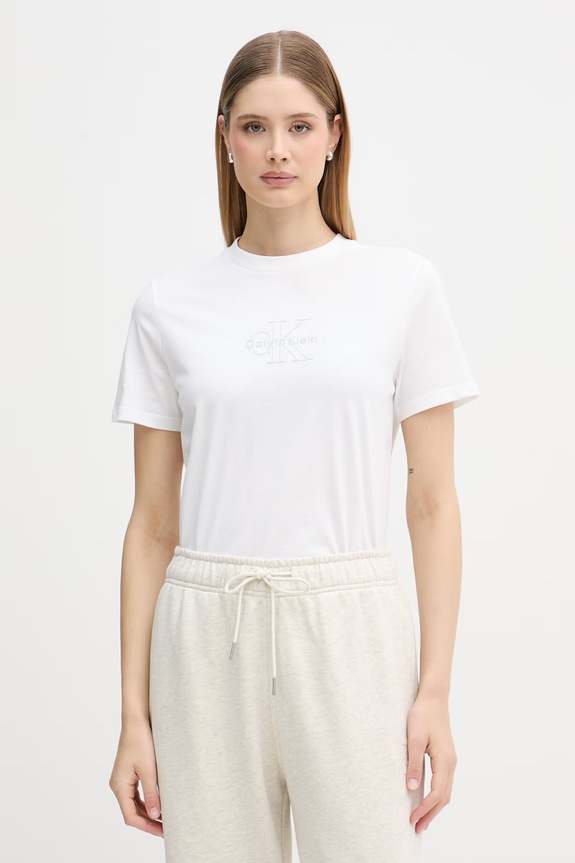 Calvin Klein Jeans t-shirt damski bawełniany biały LV047F831G