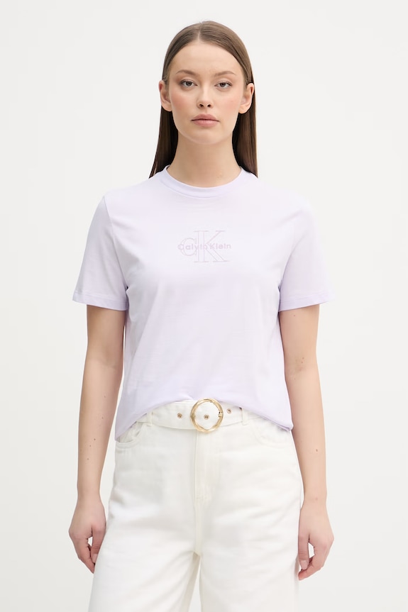 Calvin Klein Jeans tricou pentru femei, din bumbac violet LV047F831G