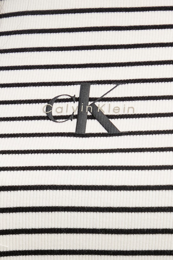 Calvin Klein Jeans crop top pentru femei, din bumbac cu elastan LV047F833G bej
