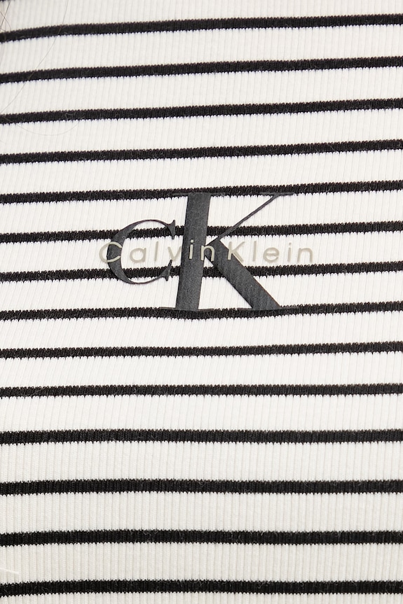 Calvin Klein Jeans crop top pentru femei, din bumbac cu elastan LV047F833G bej