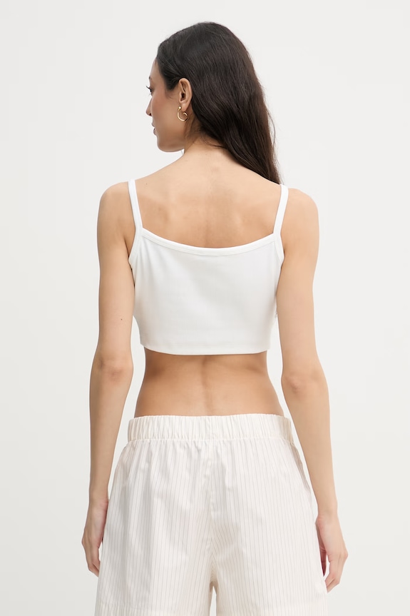 Îmbrăcăminte Calvin Klein Jeans crop top pentru femei, din bumbac cu elastan LV047F221G bej