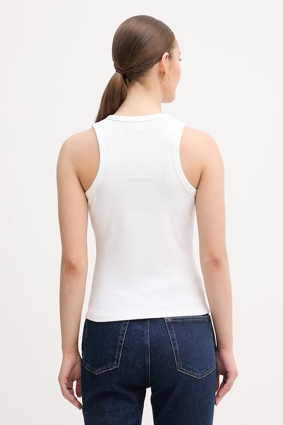 Oblečenie Calvin Klein Jeans top dámsky s bavlnou LV047F239G béžová