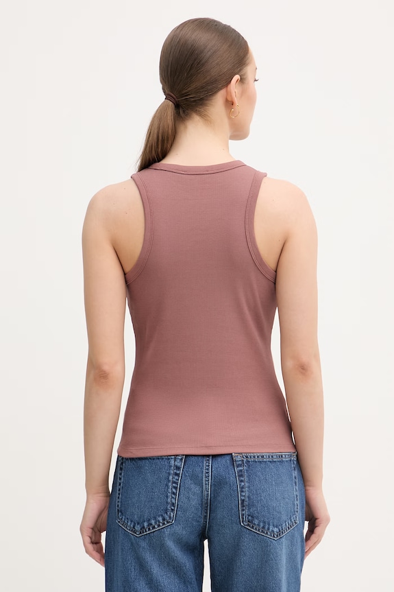 Oblečenie Calvin Klein Jeans top dámsky s bavlnou LV047F239G hnedá
