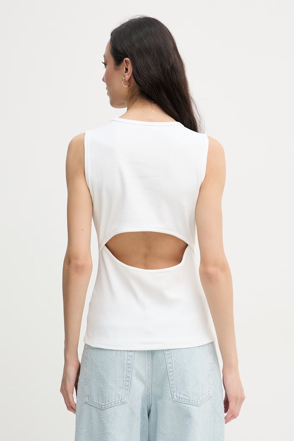 Oblečenie Calvin Klein Jeans top dámsky bavlnený s elastanom LV047F246G béžová
